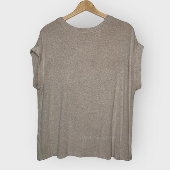 Lulus Small Brown Dolman Top Crew Neck Relaxed Fit Quiet Luxury Essential Chic - Picture 7 of 7